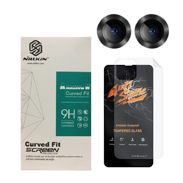 محافظ صفحه نمایش  مدل 2ASN مناسب برای گوشی موبایل اپل iPhone 13 mini به همراه محافظ پشت گوشی و محافظ لنز دوربین
