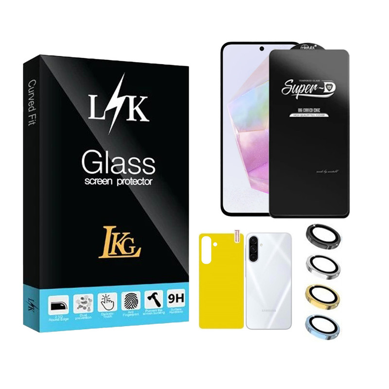 محافظ لنز دوربین ال کا جی مدل LKK Ringi مناسب برای گوشی موبایل سامسونگ Galaxy A56 5G به همراهمحافظ صفحه نمایش و محافظ پشت گوشی