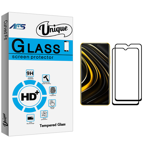 محافظ صفحه نمایش ای اف اس مدل Unique Glass مناسب برای گوشی موبایل شیائومی Poco M3 بسته دو عددی