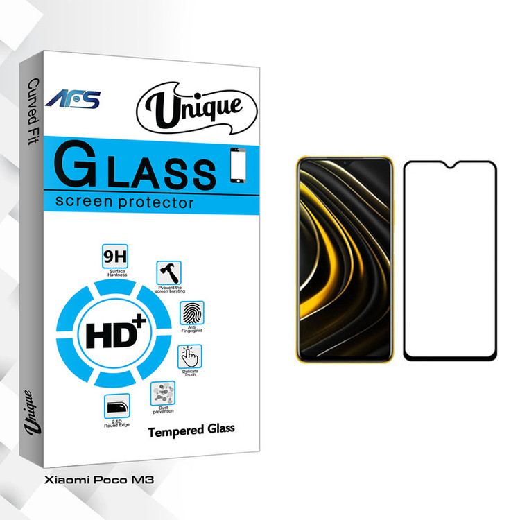 محافظ صفحه نمایش ای اف اس مدل Unique Glass مناسب برای گوشی موبایل شیائومی Poco M3