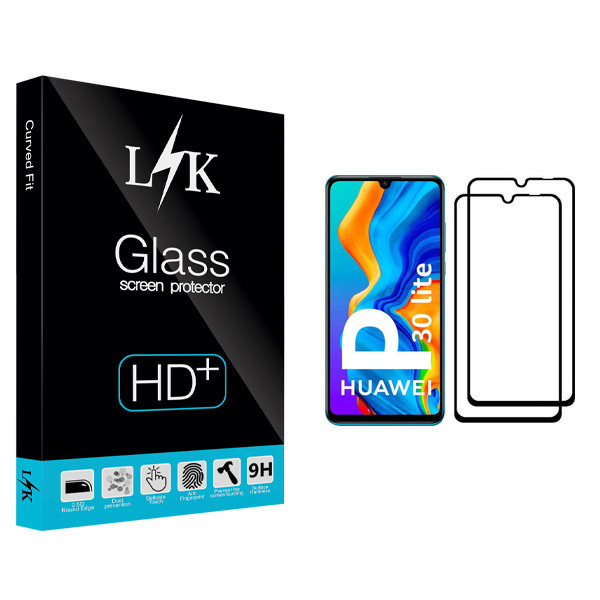 محافظ صفحه نمایش ال کی مدل Hard glass مناسب برای گوشی موبایل هوآوی P30 lite بسته دو عددی