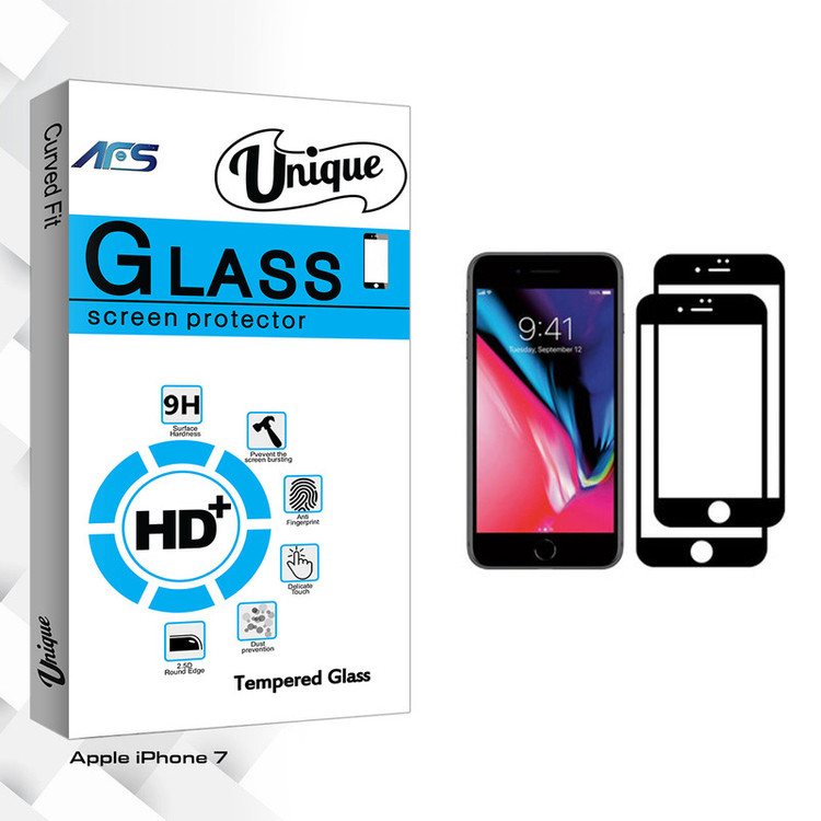 محافظ صفحه نمایش ای اف اس مدل Unique Glass مناسب برای گوشی موبایل اپل iPhone 7 بسته دو عددی