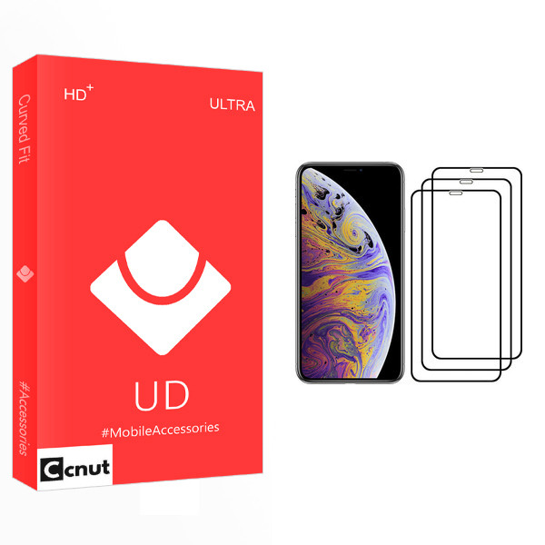 محافظ صفحه نمایش کوکونات مدل UD Glass مناسب برای گوشی موبایل اپل iPhone XS Max بسته سه عددی