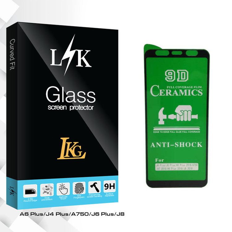 محافظ صفحه نمایش سرامیکی ال کا جی مدل LK Glass مناسب برای گوشی موبایل سامسونگ A6 Plus/J4 Plus/A750/J6 Plus/J8