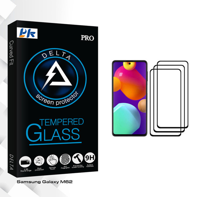 محافظ صفحه نمایش پی کی مدل Delta Glass مناسب برای گوشی موبایل سامسونگ Galaxy M62 بسته سه عددی