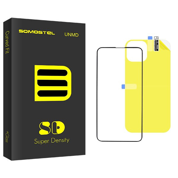 محافظ صفحه نمایش شیشه ای سوماستل مدل SD مناسب برای گوشی موبایل اپل iPhone 13 به همراه محافظ پشت گوشی