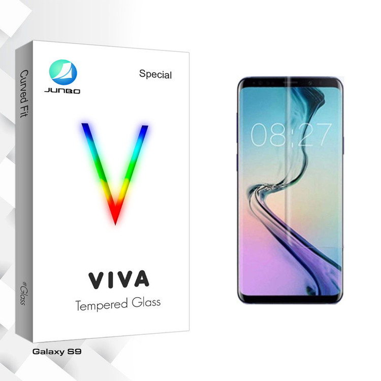 محافظ صفحه نمایش شیشه ای جانبو مدل Viva Glass یووی UV مناسب برای گوشی موبایل سامسونگ Galaxy S9