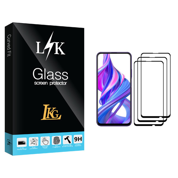 محافظ صفحه نمایش ال کا جی مدل LK Glass مناسب برای گوشی موبایل آنر 9X Pro بسته سه عددی