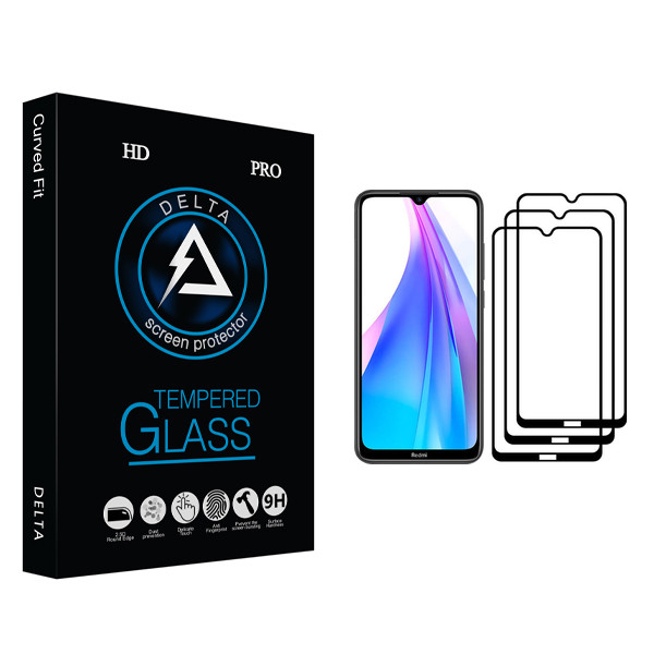 محافظ صفحه نمایش دلتا مدل HD مناسب برای گوشی موبایل شیائومی Redmi Note 8T بسته سه عددی