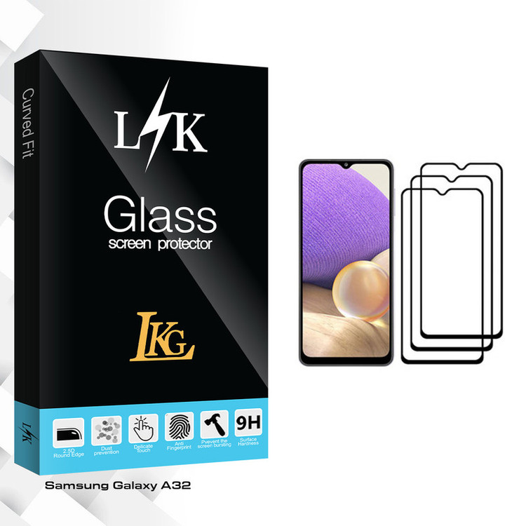 محافظ صفحه نمایش ال کا جی مدل LK Glass مناسب برای گوشی موبایل سامسونگ Galaxy A32 بسته سه عددی