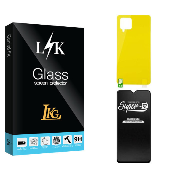 محافظ صفحه نمایش شیشه ای ال کا جی مدل LK Super-D مناسب برای گوشی موبایل سامسونگ GALAXY A42 به همراه محافظ پشت گوشی