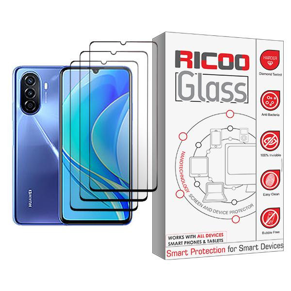 محافظ صفحه نمایش سرامیکی ریکو مدل Ricoo Glass3 مناسب برای گوشی موبایل هوآوی nova Y70 Plus بسته سه عددی