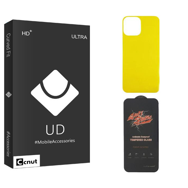محافظ صفحه نمایش کوکونات مدل UDB ANTI-STATIC مناسب برای گوشی موبایل اپل iPhone 13 pro به همراه محافظ پشت گوشی