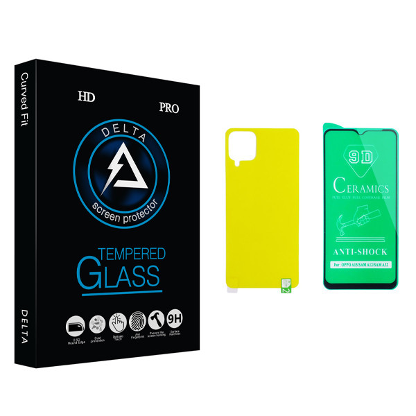 محافظ صفحه نمایش سرامیکی و پشت گوشی دلتا مدل Fit مناسب برای گوشی موبایل سامسونگ Galaxy A12