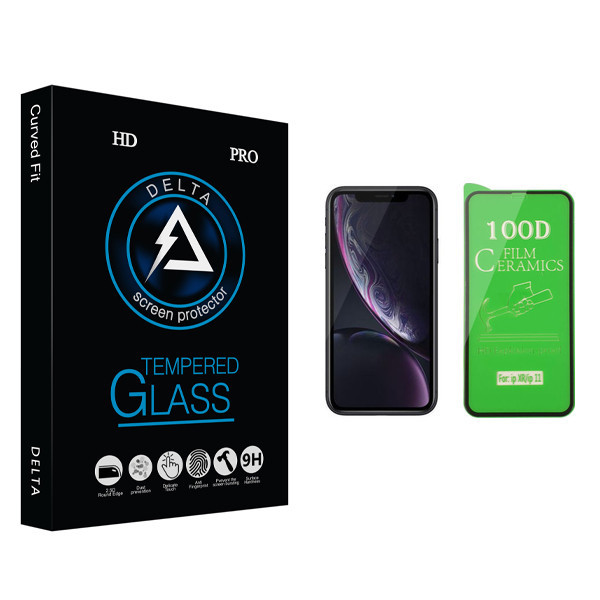 محافظ صفحه نمایش سرامیکی دلتا مدل Fit مناسب برای گوشی موبایل اپل iPhone XR