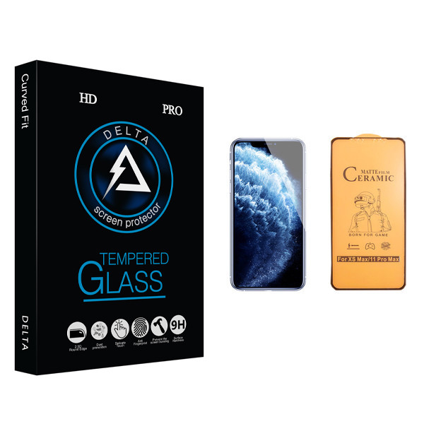 محافظ صفحه نمایش سرامیکی دلتا مدل Fit مناسب برای گوشی موبایل اپل iPhone 11 Pro Max