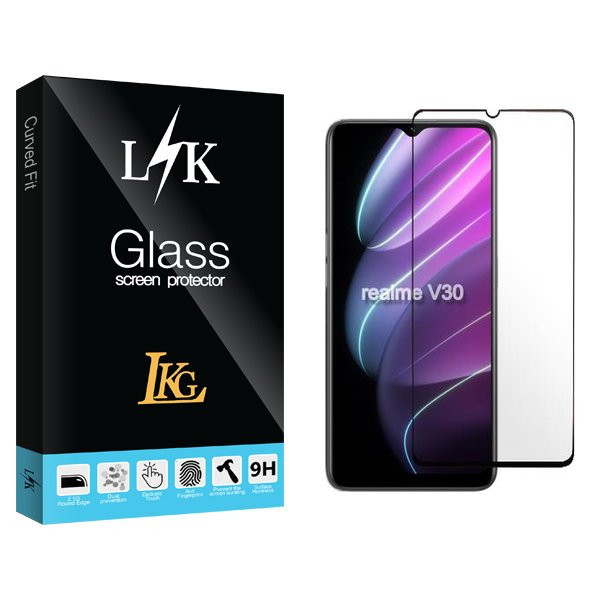 محافظ صفحه نمایش شیشه ای ال کا جی مدل LKK مناسب برای گوشی موبایل ریلمی V30