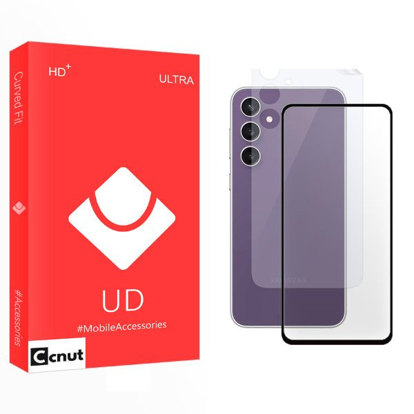 محافظ صفحه نمایش شیشه ای کوکونات مدل UD مناسب برای گوشی موبایل سامسونگ Galaxy S23 FE به همراه محافظ پشت گوشی