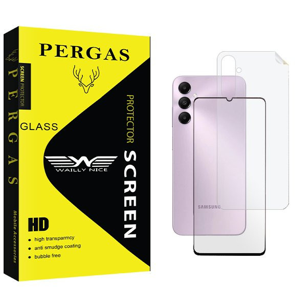 محافظ صفحه نمایش شیشه ای وایلی نایس مدل Pergas مناسب برای گوشی موبایل سامسونگ Galaxy A15 به همراه محافظ پشت گوشی