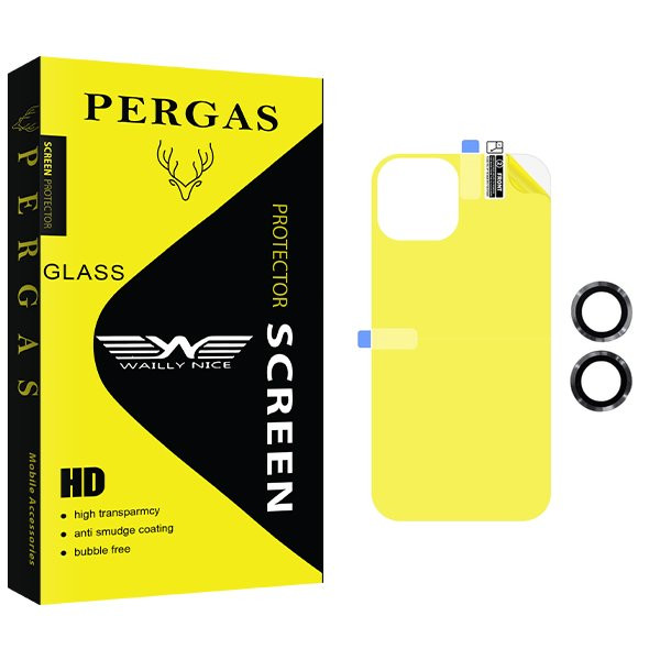 محافظ پشت گوشی وایلی نایس مدل Pergas مناسب برای گوشی موبایل اپل iPhone 12  به همراه محافظ لنز گوشی