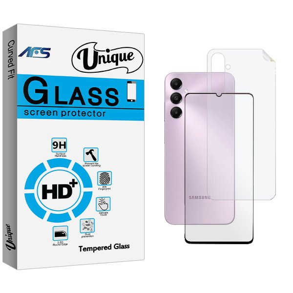 محافظ صفحه نمایش شیشه ای ای اف اس مدل Unique مناسب برای گوشی موبایل سامسونگ Galaxy A25  به همراه محافظ پشت گوشی