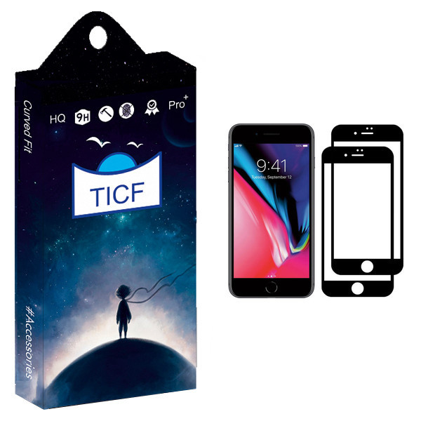 محافظ صفحه نمایش تی ای سی اف مدل +HD مناسب برای گوشی موبایل اپل iPhone 8 بسته دو عددی