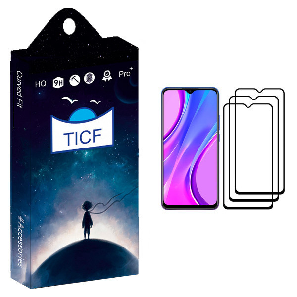 محافظ صفحه نمایش تی ای سی اف مدل +HD مناسب برای گوشی موبایل شیائومی Redmi 9 بسته سه عددی