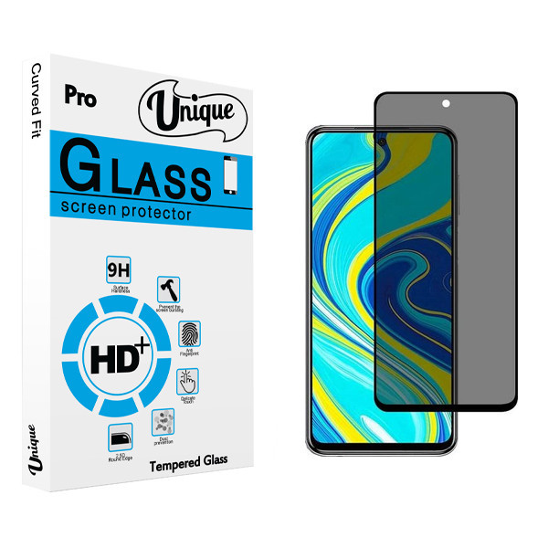 محافظ صفحه نمایش حریم شخصی یونیک مدل +Clear مناسب برای گوشی موبایل شیائومی Note 9s