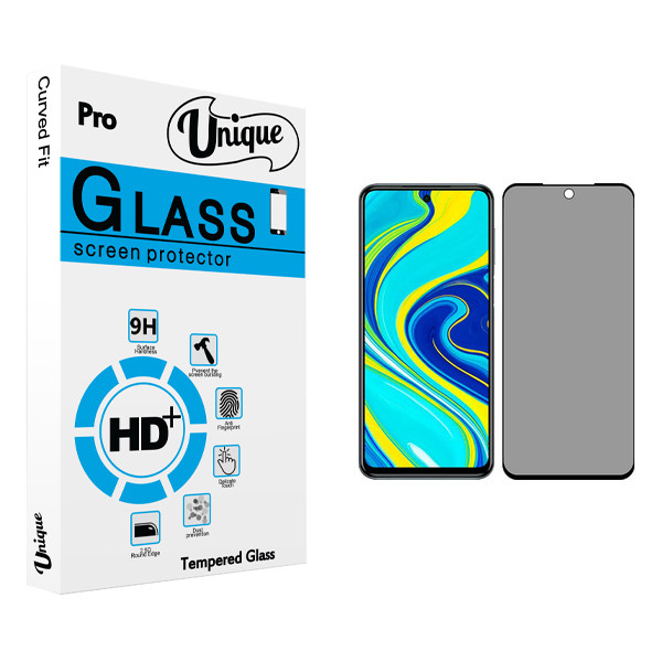 محافظ صفحه نمایش حریم شخصی یونیک مدل +Clear مناسب برای گوشی موبایل شیائومی Redmi Note 9 Pro