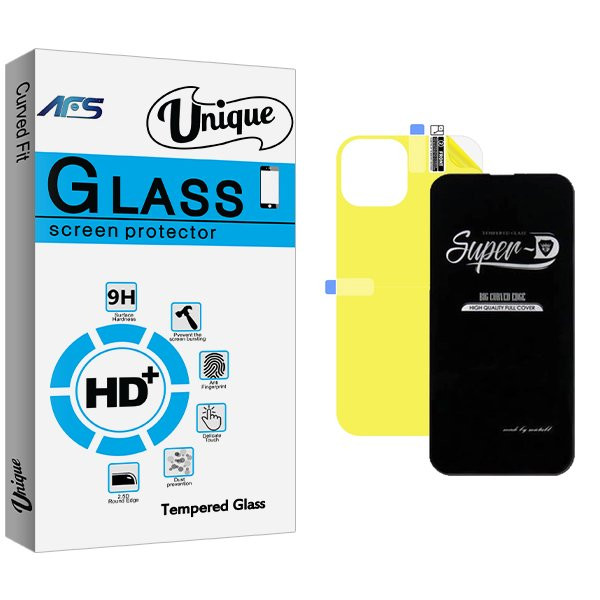 محافظ صفحه نمایش ای اف اس مدل Unique SuperD مناسب برای گوشی موبایل اپل iPhone 14  به همراه محافظ پشت گوشی