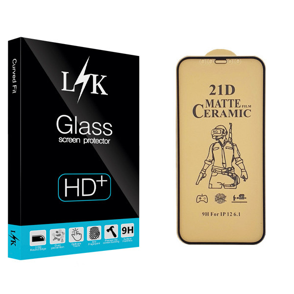 محافظ صفحه نمایش سرامیکی ال کی مدل Hard glass مناسب برای گوشی موبایل اپل iPhone 12pro