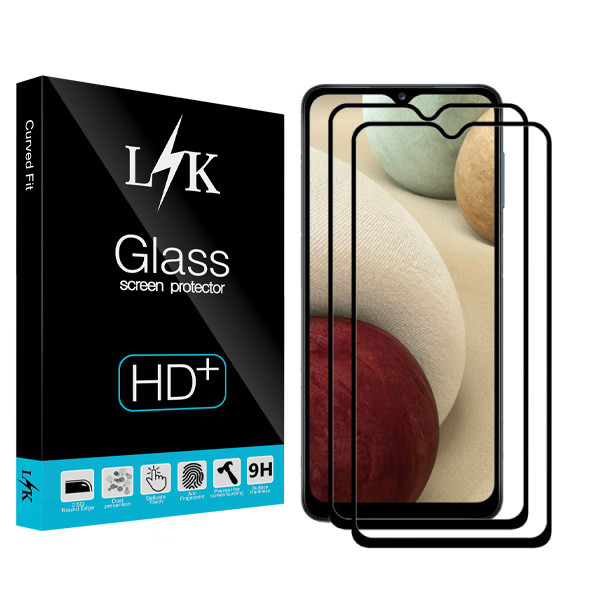 محافظ صفحه نمایش ال کی مدل Hard glass مناسب برای گوشی موبایل سامسونگ A12 بسته دو عددی
