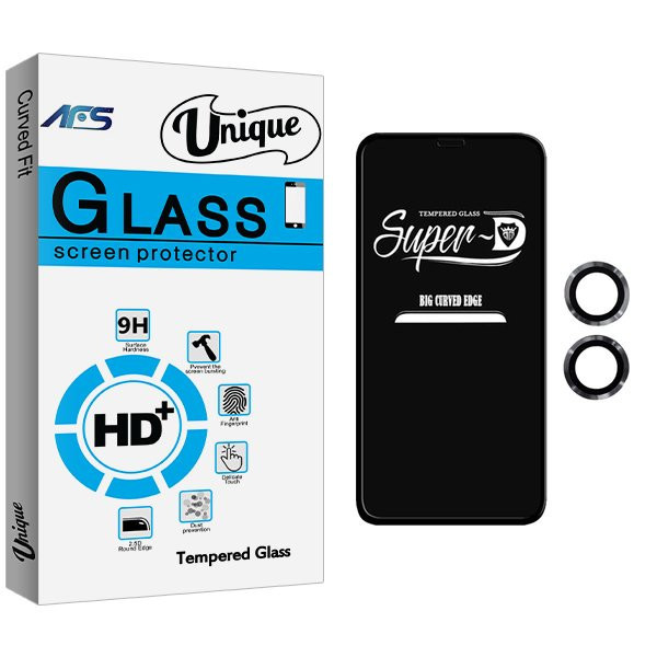 محافظ صفحه نمایش ای اف اس مدل Unique SuperD مناسب برای گوشی موبایل اپل iPhone 11 به همراه محافظ لنز گوشی