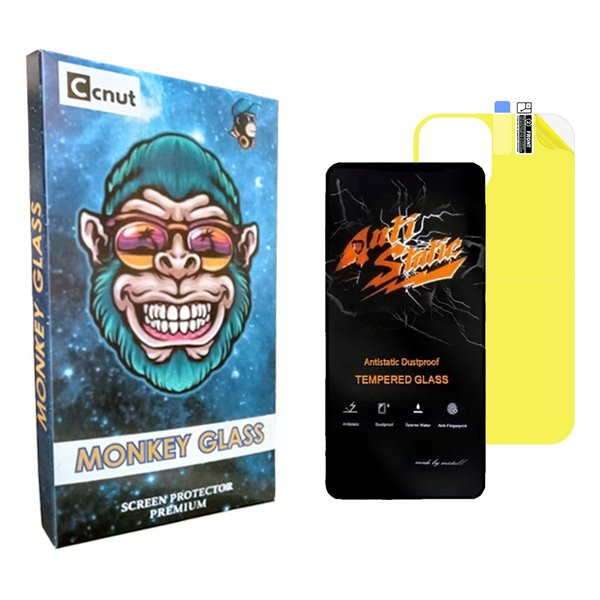 محافظ صفحه نمایش کوکونات مدل mnk Antistatic مناسب برای گوشی موبایل اپل iPhone 12 Pro  به همراه محافظ پشت گوشی