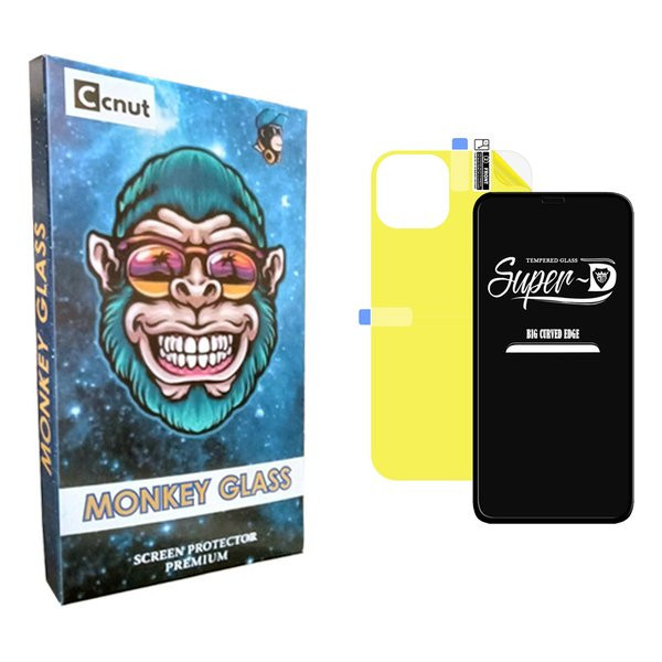 محافظ صفحه نمایش کوکونات مدل mnk SuperD مناسب برای گوشی موبایل اپل iPhone 11 Pro Max به همراه محافظ پشت گوشی