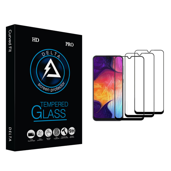 محافظ صفحه نمایش دلتا مدل HD مناسب برای گوشی موبایل سامسونگ Galaxy A50 بسته سه عددی