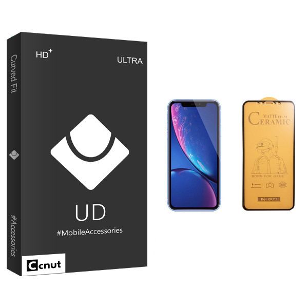 محافظ صفحه نمایش سرامیکی کوکونات مدل UD Black مناسب برای گوشی موبایل اپل iPhone XR