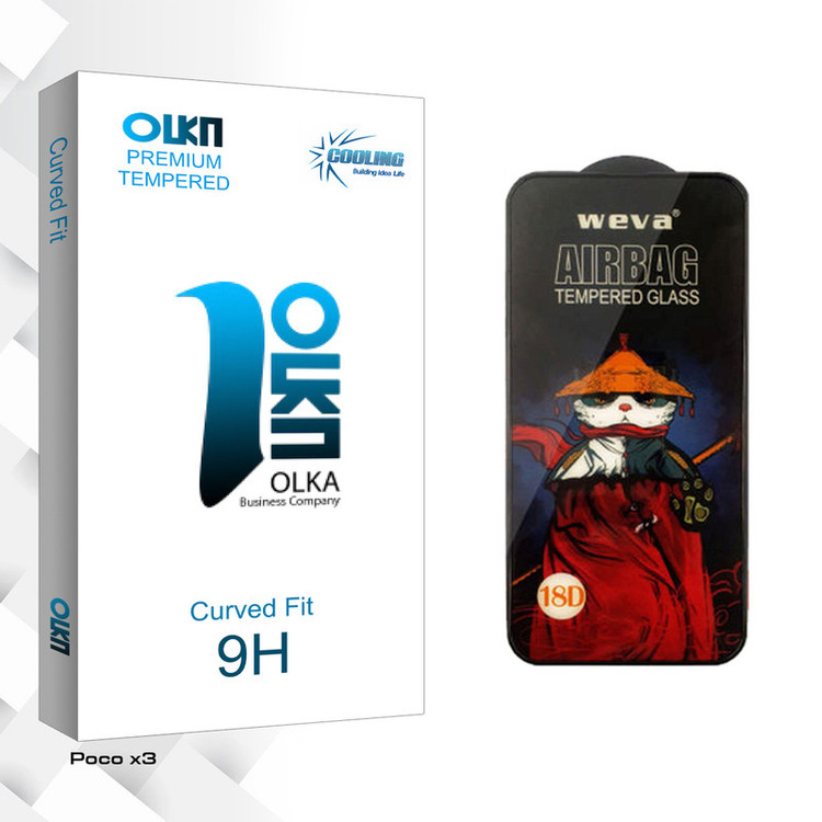 محافظ صفحه نمایش شیشه ای کولینگ مدل Olka Glass_Airbag مناسب برای گوشی موبایل شیائومی Poco x3