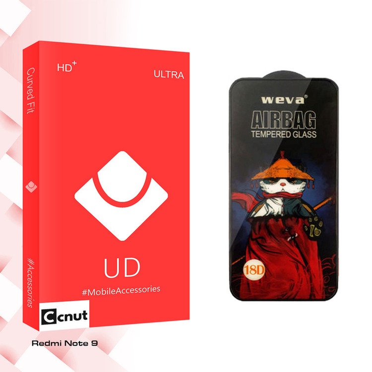 محافظ صفحه نمایش شیشه ای کوکونات مدل UD Curve_Airbag مناسب برای گوشی موبایل شیائومی Redmi Note 9