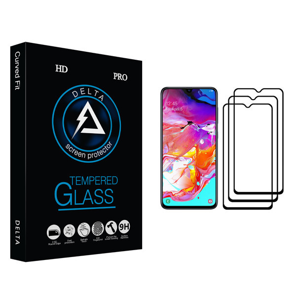 محافظ صفحه نمایش دلتا مدل HD مناسب برای گوشی موبایل سامسونگ Galaxy A70 بسته سه عددی