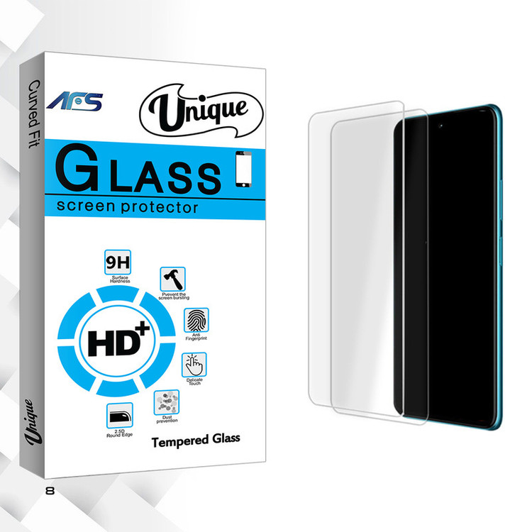 محافظ صفحه نمایش شیشه ای ای اف اس مدل Unique Glass مناسب برای گوشی موبایل ریلمی 8 بسته دو عددی