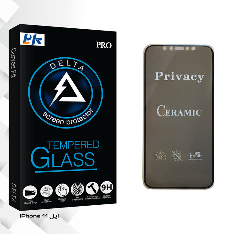 محافظ صفحه نمایش سرامیکی پی کی مدل Delta Glass مناسب برای گوشی موبایل اپل iPhone 11