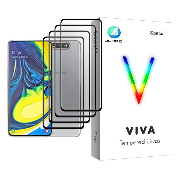 محافظ صفحه نمایش جانبو مدل Viva Glass MIX004 مناسب برای گوشی موبایل سامسونگ Galaxy A80 بسته چهار عددی