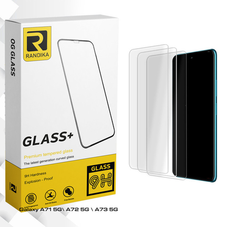 محافظ صفحه نمایش شیشه ای راندیکا مدل Randika Glass MIX مناسب برای گوشی موبایل سامسونگ Galaxy A71 5G / A72 5G / A73 5G بسته سه عددی
