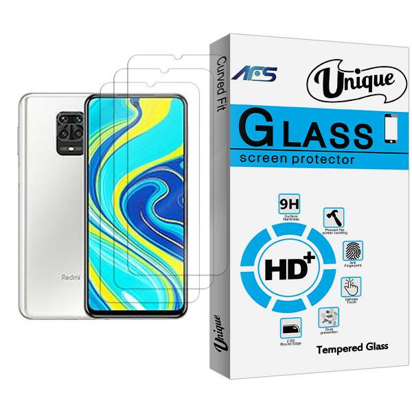 محافظ صفحه نمایش ای اف اس مدل Unique Glass MIX003 مناسب برای گوشی موبایل شیائومی Redmi Note 9 Pro (India) بسته سه عددی