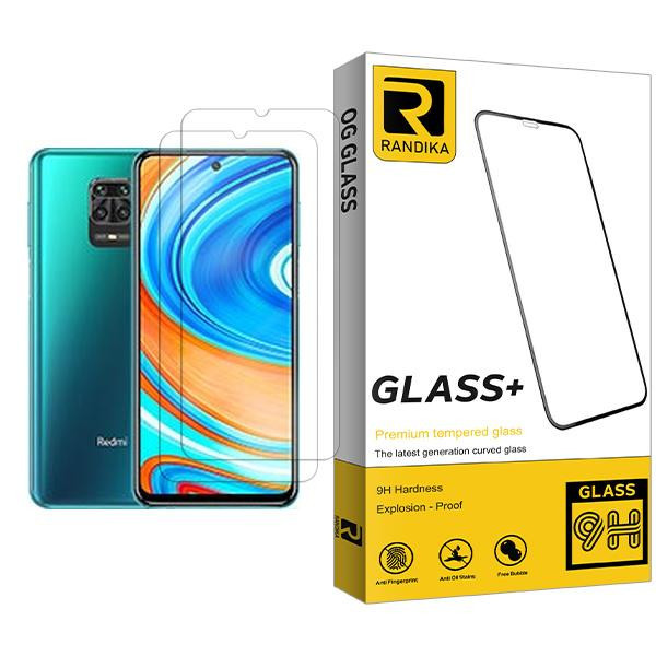 محافظ صفحه نمایش راندیکا مدل Randika Glass MIX002 مناسب برای گوشی موبایل شیائومی Redmi Note 9 Pro Max بسته دو عددی