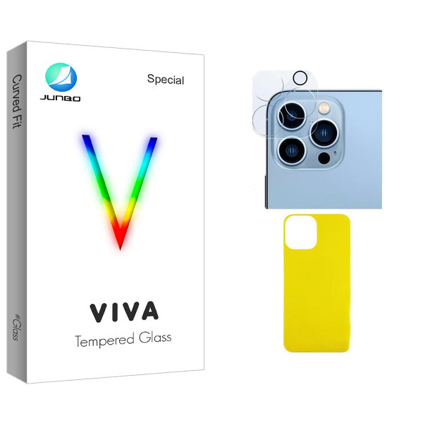 محافظ پشت گوشی جانبو مدل Viva Glass FLL مناسب برای گوشی موبایل اپل iPhone 12 ProMax به همراه محافظ لنز دوربین