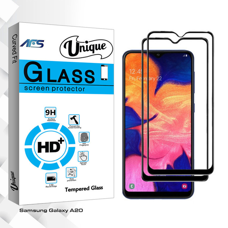 محافظ صفحه نمایش ای اف اس مدل Unique Glass مناسب برای گوشی موبایل سامسونگ Galaxy A20 بسته سه عددی