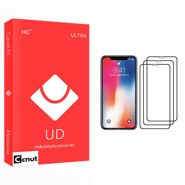 محافظ صفحه نمایش کوکونات مدل UD Glass مناسب برای گوشی موبایل اپل iPhone X بسته سه عددی