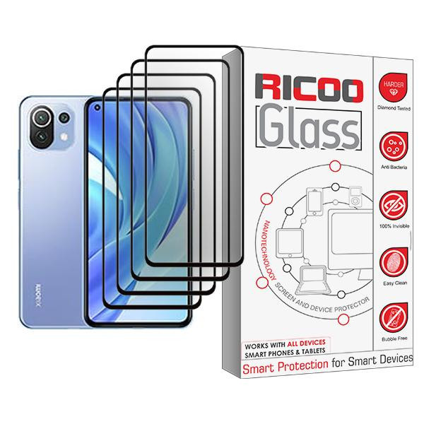 محافظ صفحه نمایش ریکو مدل Ricoo Glass MIX004 مناسب برای گوشی موبایل شیائومی Mi 11 Lite بسته چهار عددی